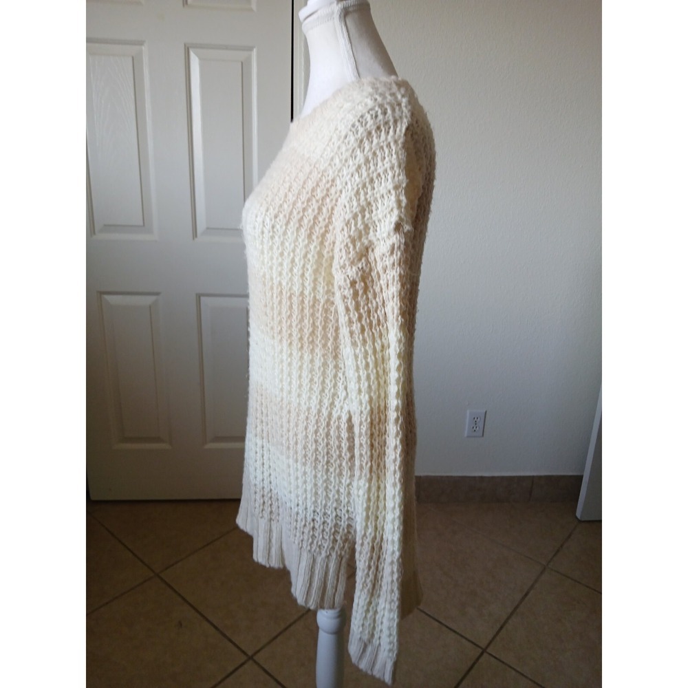 Rue 21 Women's Sweater‎ Size XL Beige Tan Stripes Long Sleeve Round Neck - Picture 6 of 16